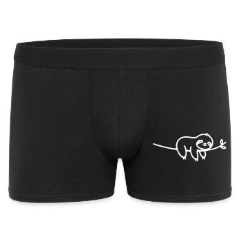 Schlafendes Faultier auf Ast Tiermotiv - Männer Boxer Shorts - Schwarz - Vorne