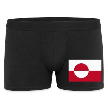 Grönländische Flagge – grönländische Flagge - Männer Boxer Shorts - Schwarz - Vorne