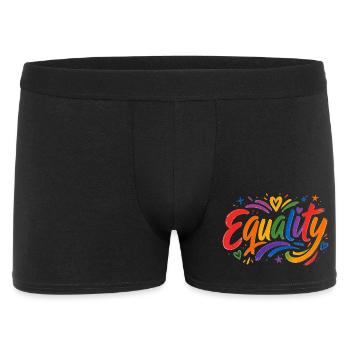 Equality Regenbogen T-Shirt CSD Pride - Männer Boxer Shorts - Schwarz - Vorne