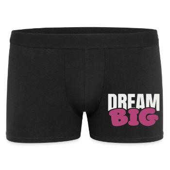 Dream Big Bold Pink Typografie - Männer Boxer Shorts - Schwarz - Vorne