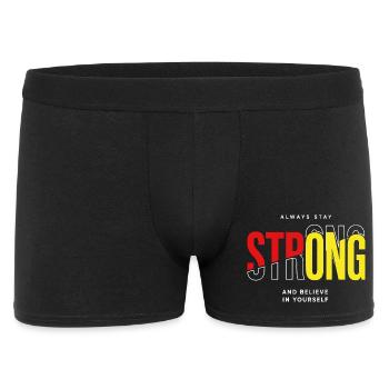 Stay Strong Typo mit Selbstvertrauen - Männer Boxer Shorts - Schwarz - Vorne