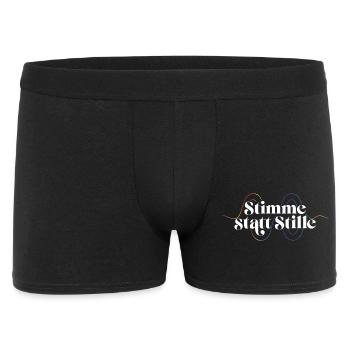 Stimme Statt Stille Shirt Für Aktivisten Toleranz - Männer Boxer Shorts - Schwarz - Vorne