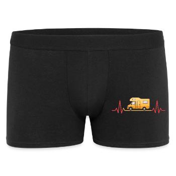 Camping amoureux avec le battement de cœur et le camping-car - Boxer Homme - noir - Devant