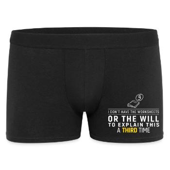 Troisième fois : Pas de fiches d’exercices Shirt - Boxer Homme - noir - Devant