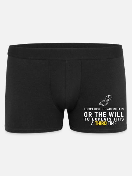 Third Time No Worksheets Tee - Men's Boxer Shorts - black