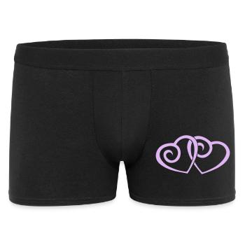 Double Cœurs en Love Art au trait - Boxer Homme - noir - Devant