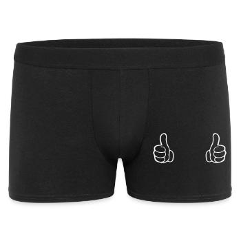 Motif de chemise à double pouce - Boxer Homme - noir - Devant