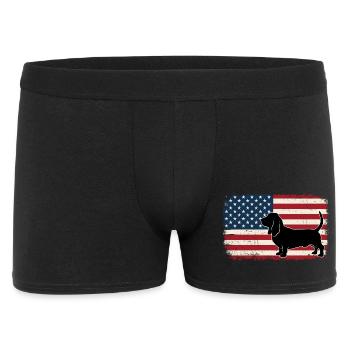 Basset Hound US Flag - Patriotic Dog Mom Dad - Men's Boxer Shorts - black - Front