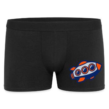Space Rocket Illustration - Men's Boxer Shorts - black - Front