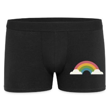 Regenbogen und Wolken - Männer Boxer Shorts - Schwarz - Vorne