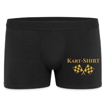 Kart Shirt, T-Shirt, Kart fahren, Go-Kart - Männer Boxer Shorts - Schwarz - Vorne