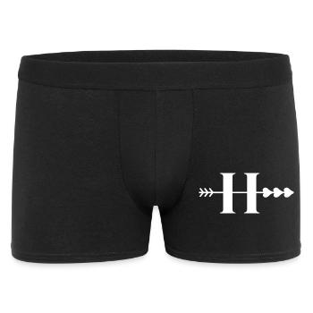 Lettre h flèche cœur - Boxer Homme - noir - Devant
