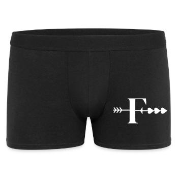 Lettre f flèche cœur - Boxer Homme - noir - Devant