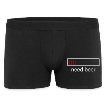 Need Beer - Batterie Ladeanzeige Design - Männer Boxer Shorts - Schwarz - Vorne