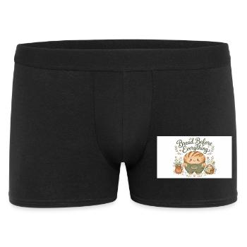 Brot vor allem Knuddelbrötchen - Männer Boxer Shorts - Schwarz - Vorne