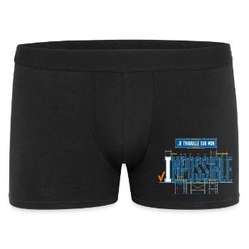 Je travaille sur mon impossible - Chantier - Boxer Homme - noir - Devant