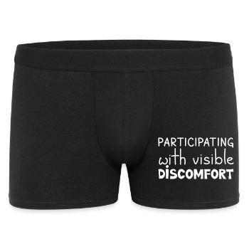 Participating With Visible Discomfort, White - Men's Boxer Shorts - black - Front