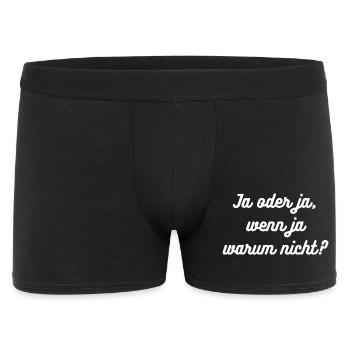 HN Ja oder ja, wenn ja warum nicht? - Männer Boxer Shorts - Schwarz - Vorne