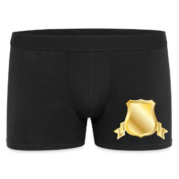 Golden Shield Crest Blank Emblem Luxury Heraldic B - Men's Boxer Shorts - black - Front