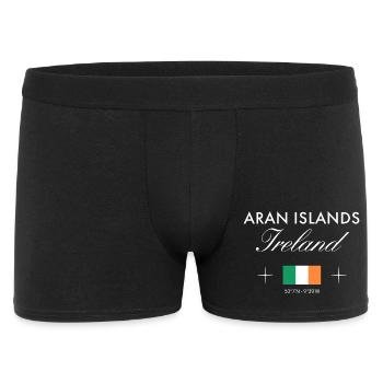 Aran-Inseln Irland Koordinaten Reise Souvenir - Männer Boxer Shorts - Schwarz - Vorne