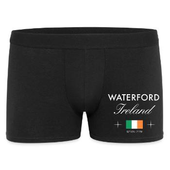 Waterford Irland Koordinaten Reise Souvenir - Männer Boxer Shorts - Schwarz - Vorne