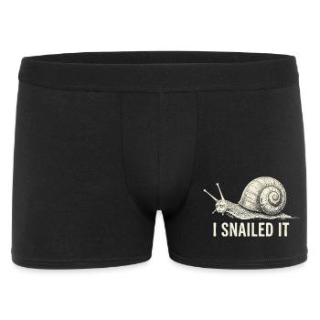 I Snailed It Cartoon Snail Tee - Männer Boxer Shorts - Schwarz - Vorne