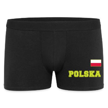 Polen Trikot Look – POLSKA mit Fahne bzw. Flagge - Männer Boxer Shorts - Schwarz - Vorne