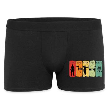 Retro Bogenschützen Stufen Bogen-und-Pfeil-Bogenschützen-Geschenk - Männer Boxer Shorts - Schwarz - Vorne