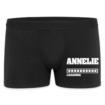 Annelie als Geburt - Männer Boxer Shorts - Schwarz - Vorne