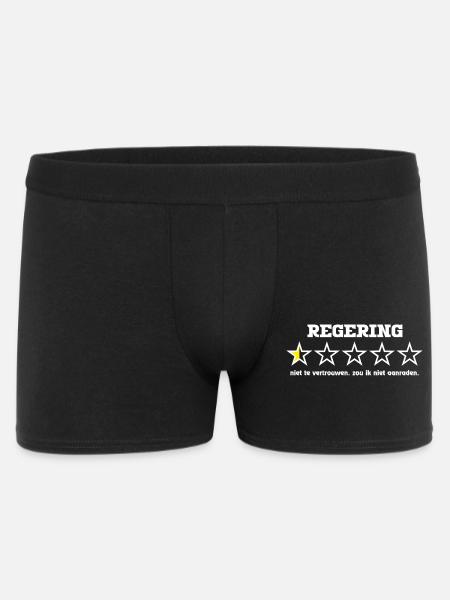 Government5starwhite - Männer Boxer Shorts - Schwarz
