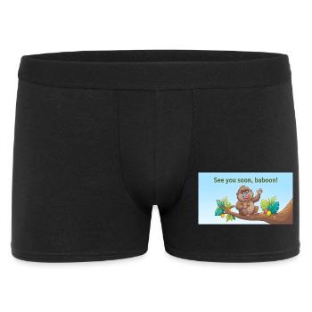 BIS BALD, PAVIAN. - Männer Boxer Shorts - Schwarz - Vorne