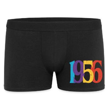 1956 Geburtstag Geboren 1956 Vintage-Retro-Geschenk - Männer Boxer Shorts - Schwarz - Vorne