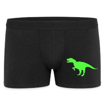 Neon-T-Rex Silhouette - Männer Boxer Shorts - Schwarz - Vorne