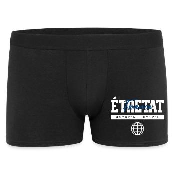 Étretat Frankreich Koordinaten Reise Souvenir - Männer Boxer Shorts - Schwarz - Vorne