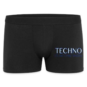 Techno ist mit ohne singen - Männer Boxer Shorts - Schwarz - Vorne