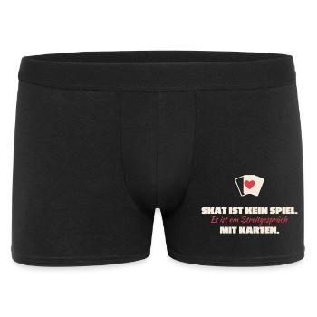 Skat Ist Kein Spiel: Streitgespräch Karten - Männer Boxer Shorts - Schwarz - Vorne