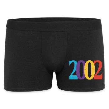 Geboren am Geburtstagsgeschenk-Jubiläum 2002 - Männer Boxer Shorts - Schwarz - Vorne