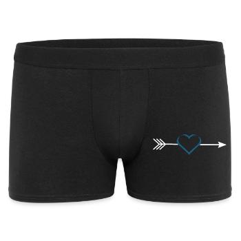blue heart with arrow Valentine's Day gift - Men's Boxer Shorts - black - Front