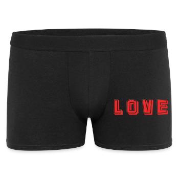 HERZ. HERZ. VALENTINSTAG. LIEBE. LIEBE. PAAR. - Männer Boxer Shorts - Schwarz - Vorne