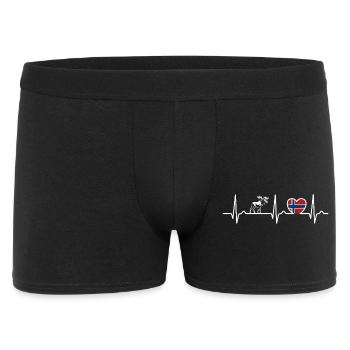Heart Curve Norway ECG, Pulse, Moose, Gift - Men's Boxer Shorts - black - Front