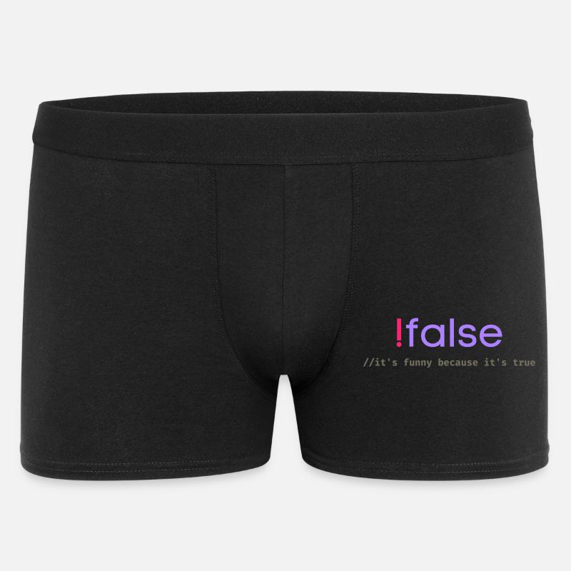 Jeu de mots sur la programmation Ifalse Funny Coder - Boxer Homme - noir