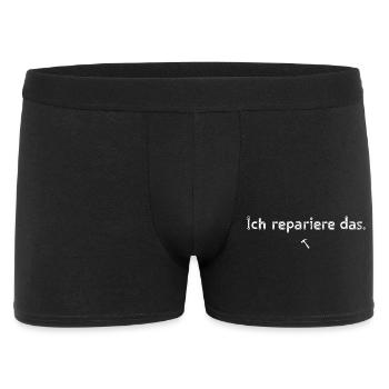 Ich repariere das Spruch Handwerker T-Shirt - Männer Boxer Shorts - Schwarz - Vorne