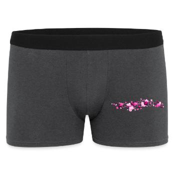 Pink Hearts Liebesverbindung - Männer Boxer Shorts - Anthrazit - Vorne