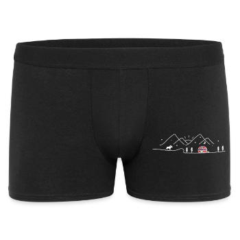 Norwegen Camping Wohnwagen Norway Design - Männer Boxer Shorts - Schwarz - Vorne