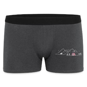 Norwegen Camping Wohnwagen Norway Design - Männer Boxer Shorts - Anthrazit - Vorne