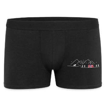 Norwegen Camping Wohnmobil Norway Design - Männer Boxer Shorts - Schwarz - Vorne