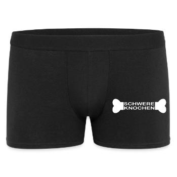 Schwere Knochen - T-Shirt Design - weiß - Männer Boxer Shorts - Schwarz - Vorne