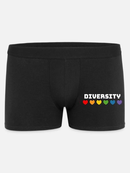 Regenbogenherzchen LGBT lgbtqi queer Diversity - Männer Boxer Shorts - Schwarz