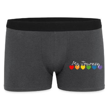 Regenbogenherzchen my journey weiss - Männer Boxer Shorts - Anthrazit - Vorne