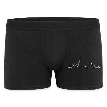 Heart Heartbeat Bern Switzerland Aare Silhouette - Men's Boxer Shorts - black - Front